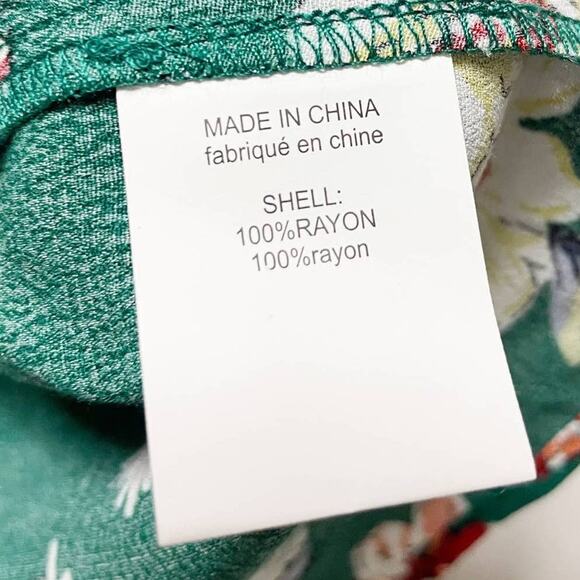 New! Melloday Green Floral Short Sleeve Blouse - Picture 7 of 7